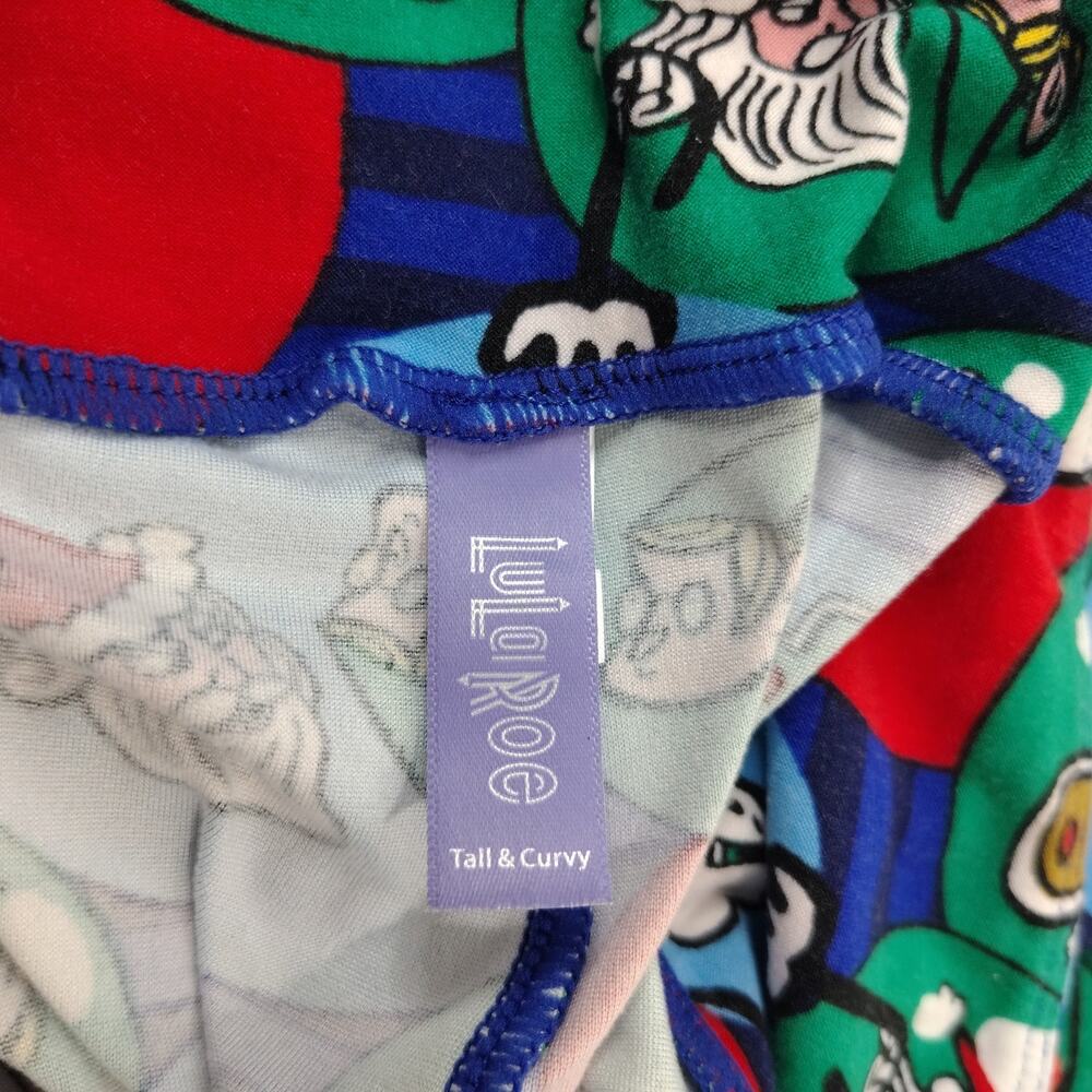 LuLaRoe Leggings Women's Tall &‎ Curvy Christmas Ornament Pattern Santa Elves - Picture 4 of 8